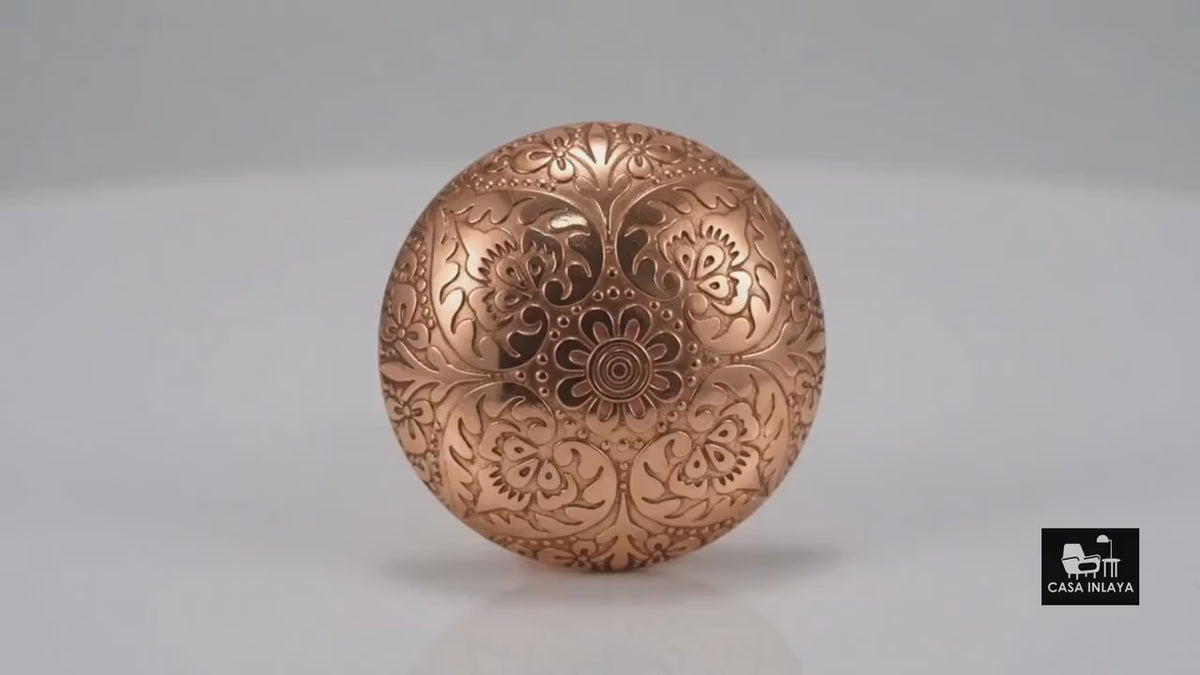 Etched Copper Drawer Knob | Rose Gold Floral Cabinet Knob
