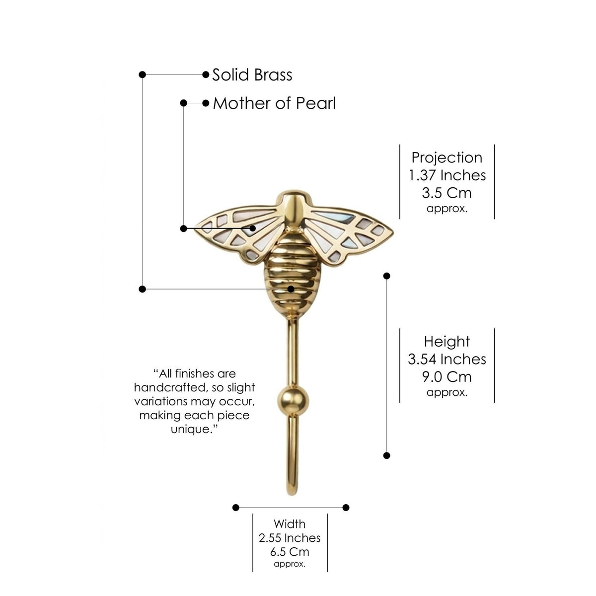 Decorative Bumblebee Wall Hook & Cabinet Pull