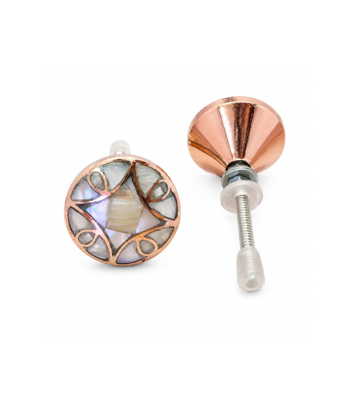 Handmade Mother of Pearl Copper Cabinet Knob