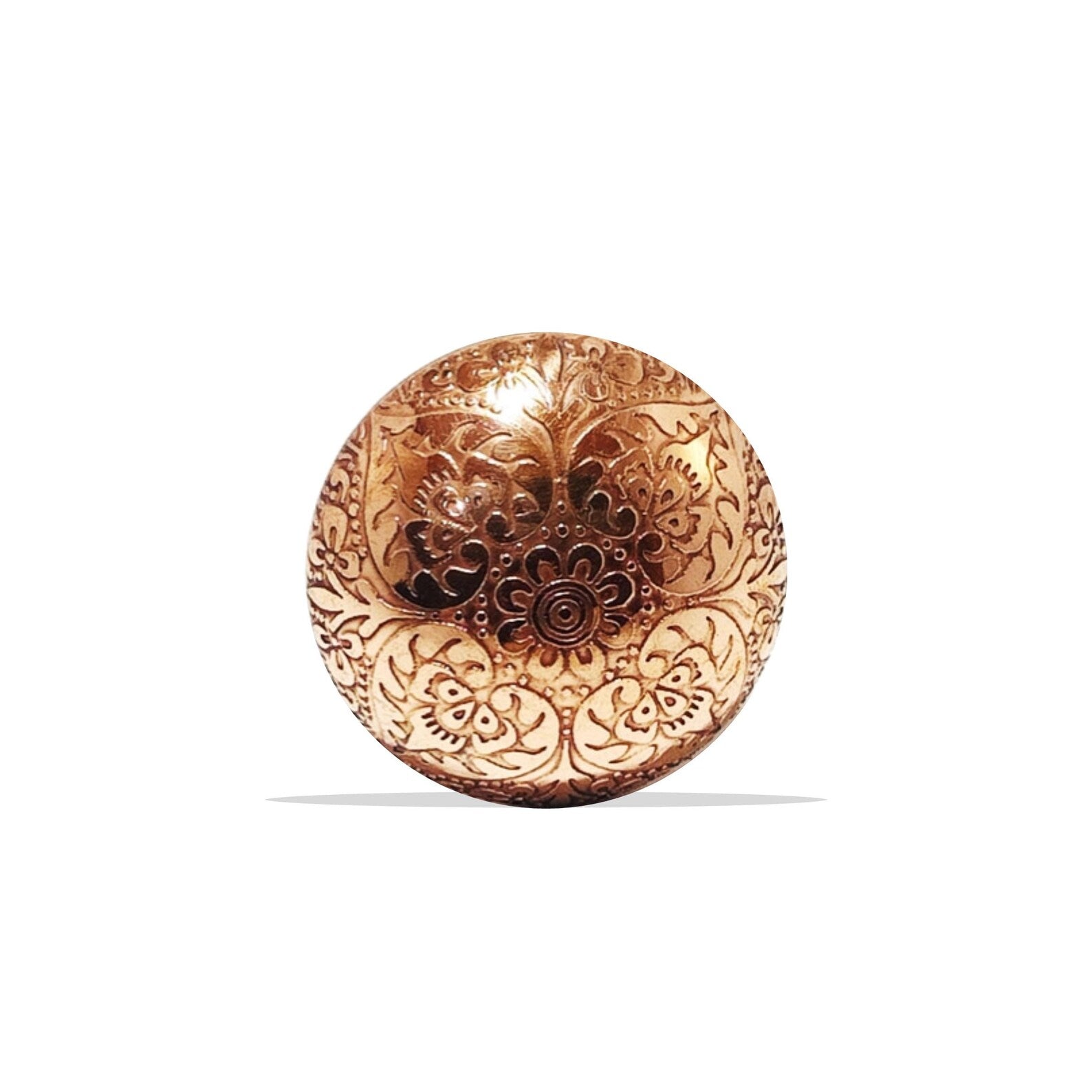 Etched Copper Drawer Knob | Rose Gold Floral Cabinet Knob