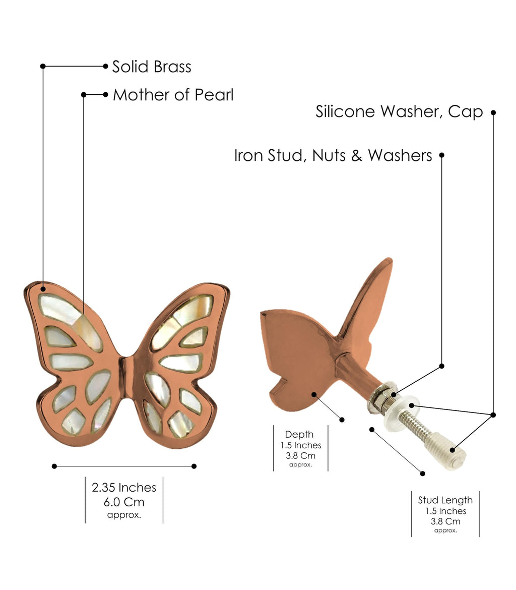 Mother of Pearl Butterfly Cabinet Knob