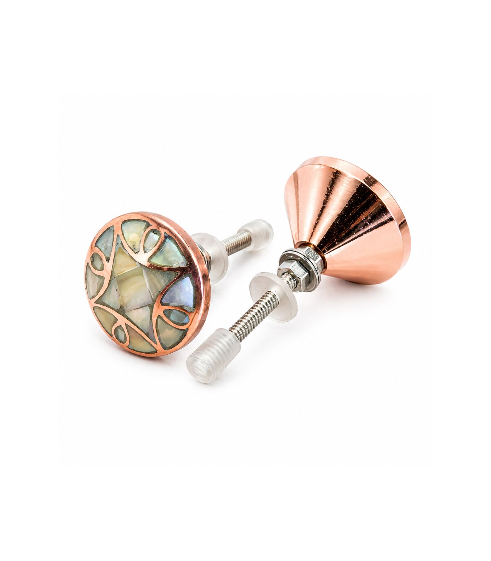 Handmade Mother of Pearl Copper Cabinet Knob