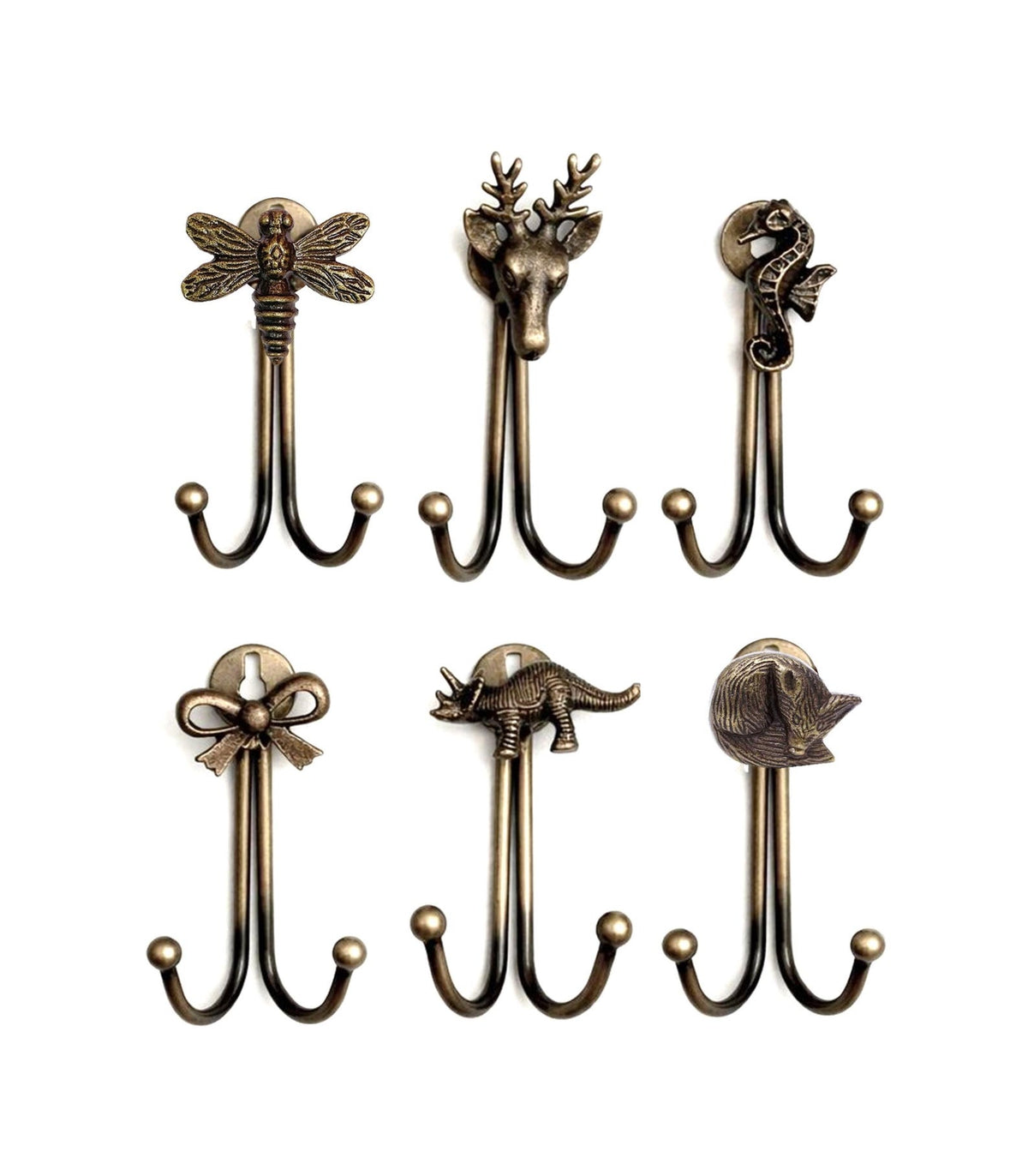 Antique Animal Double Hooks