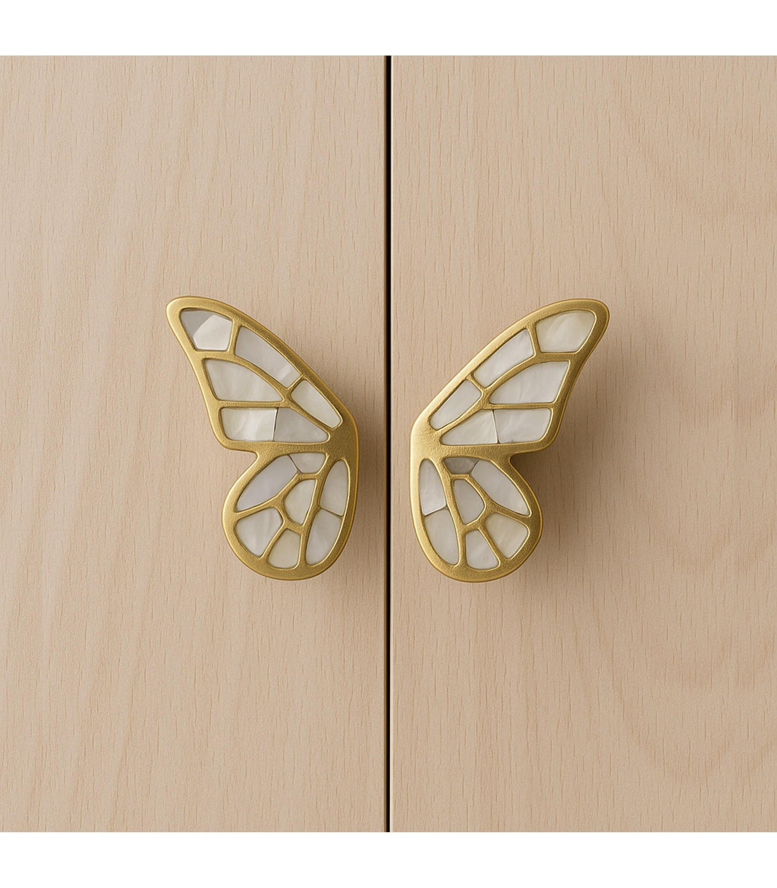 Mother of Pearl Butterfly Cabinet Knob
