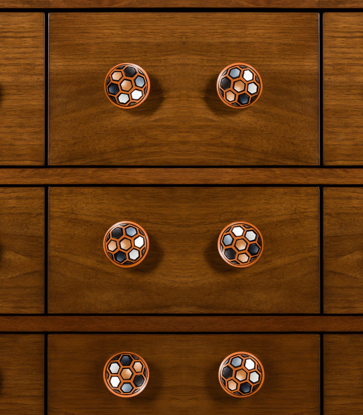 Mother of Pearl Cabinet Knob Set, Copper Inlay Drawer Pulls