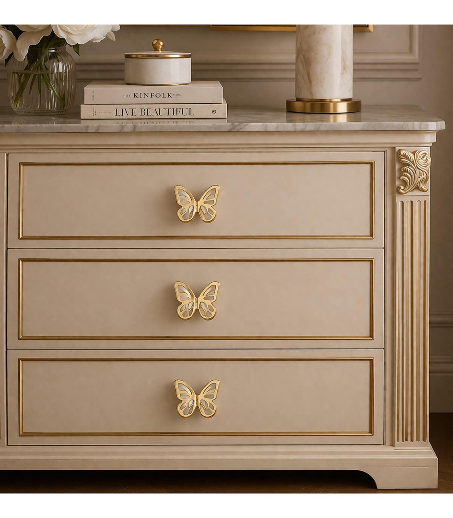 Mother of Pearl Butterfly Cabinet Knob