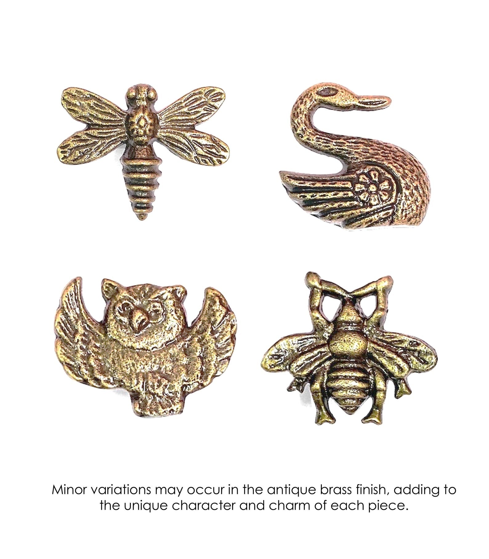Antique Brass Animal Knobs, Whimsical Drawer Pulls Cabinet Handles