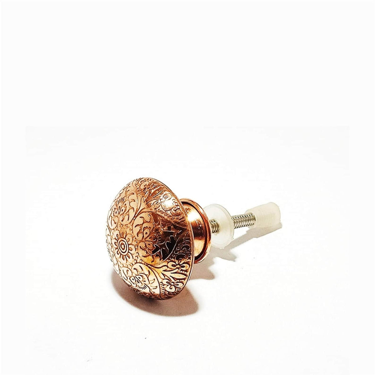 Etched Copper Drawer Knob | Rose Gold Floral Cabinet Knob
