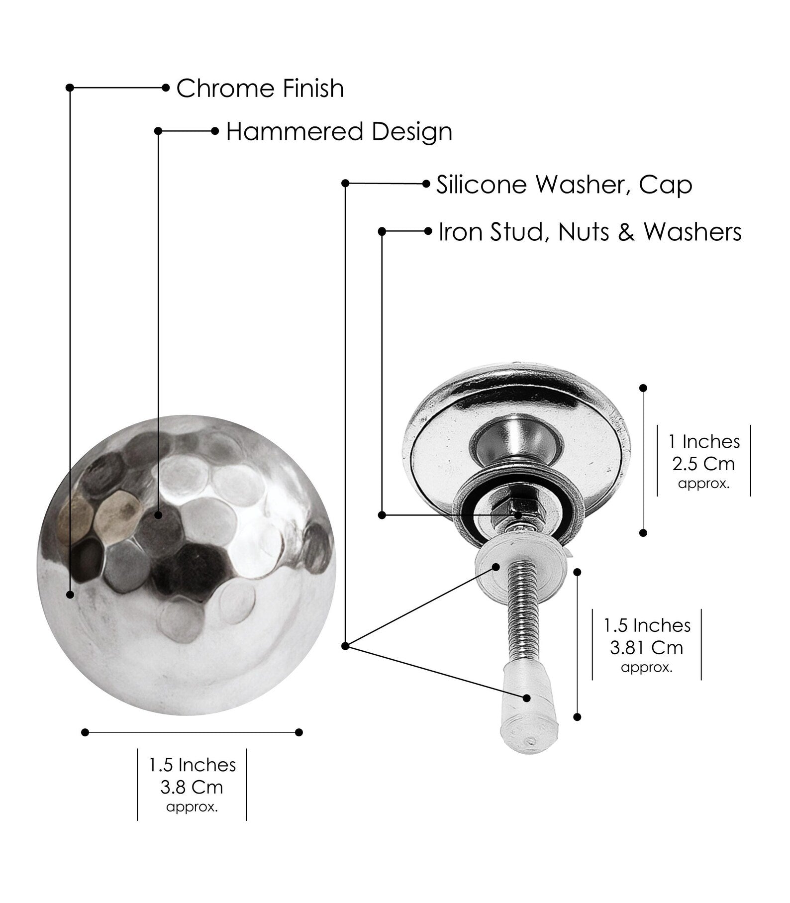 Solid Brass Chrome Cabinet Knobs