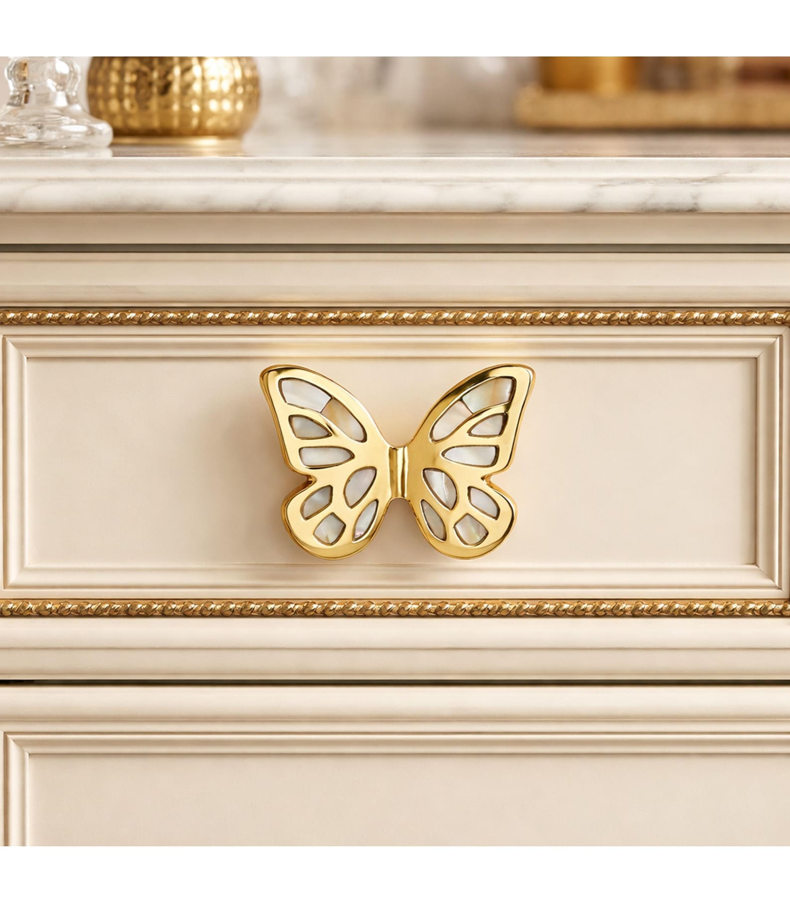 Mother of Pearl Butterfly Cabinet Knob