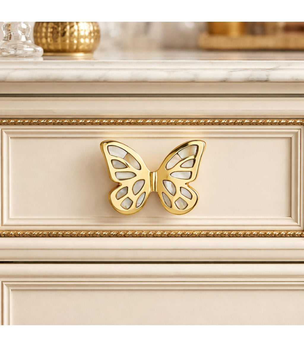 Mother of Pearl Butterfly Cabinet Knob