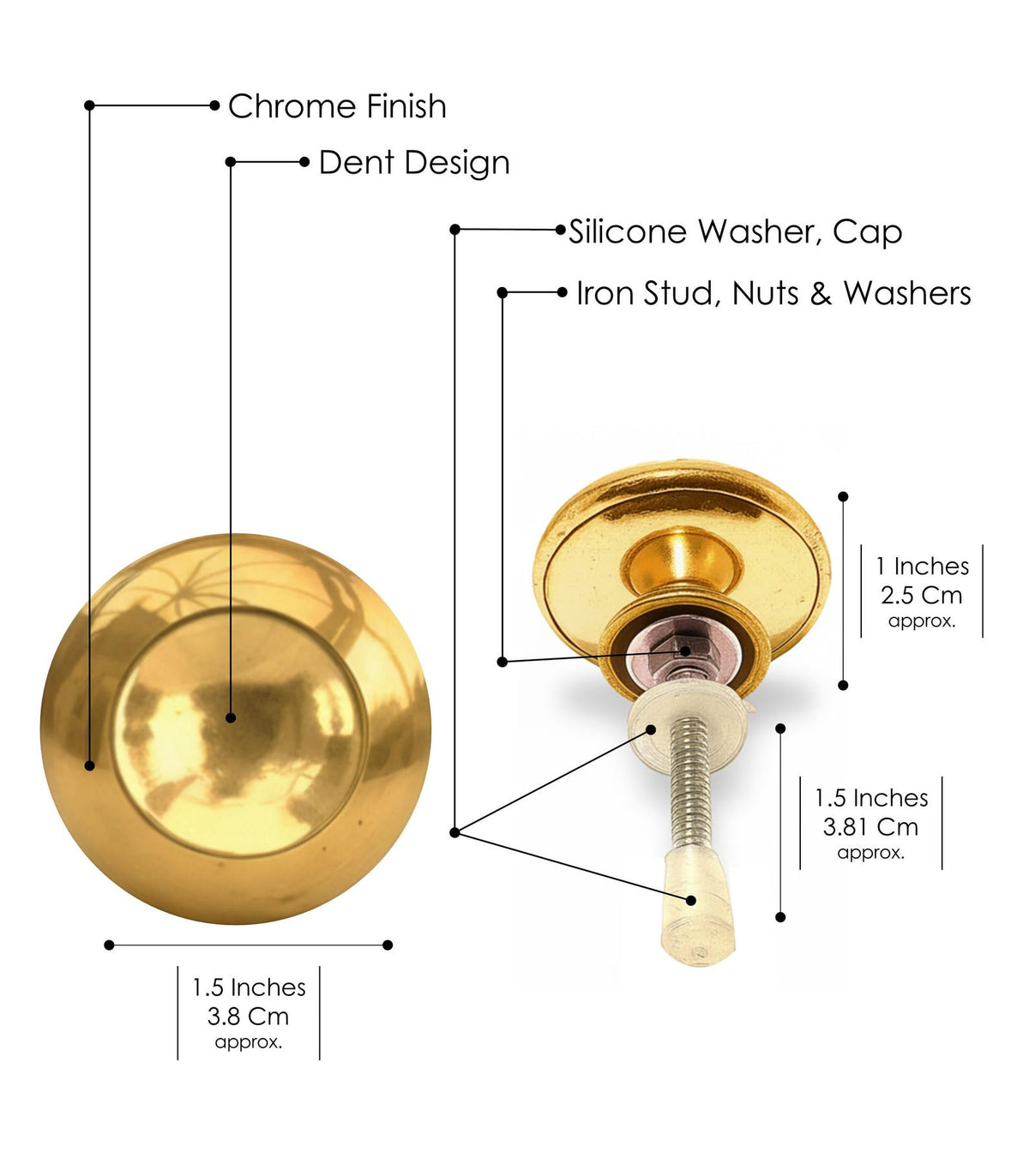Premium Polished Brass Ball Cabinet Knobs