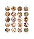 Mother of Pearl Cabinet Knob Set, Copper Inlay Drawer Pulls