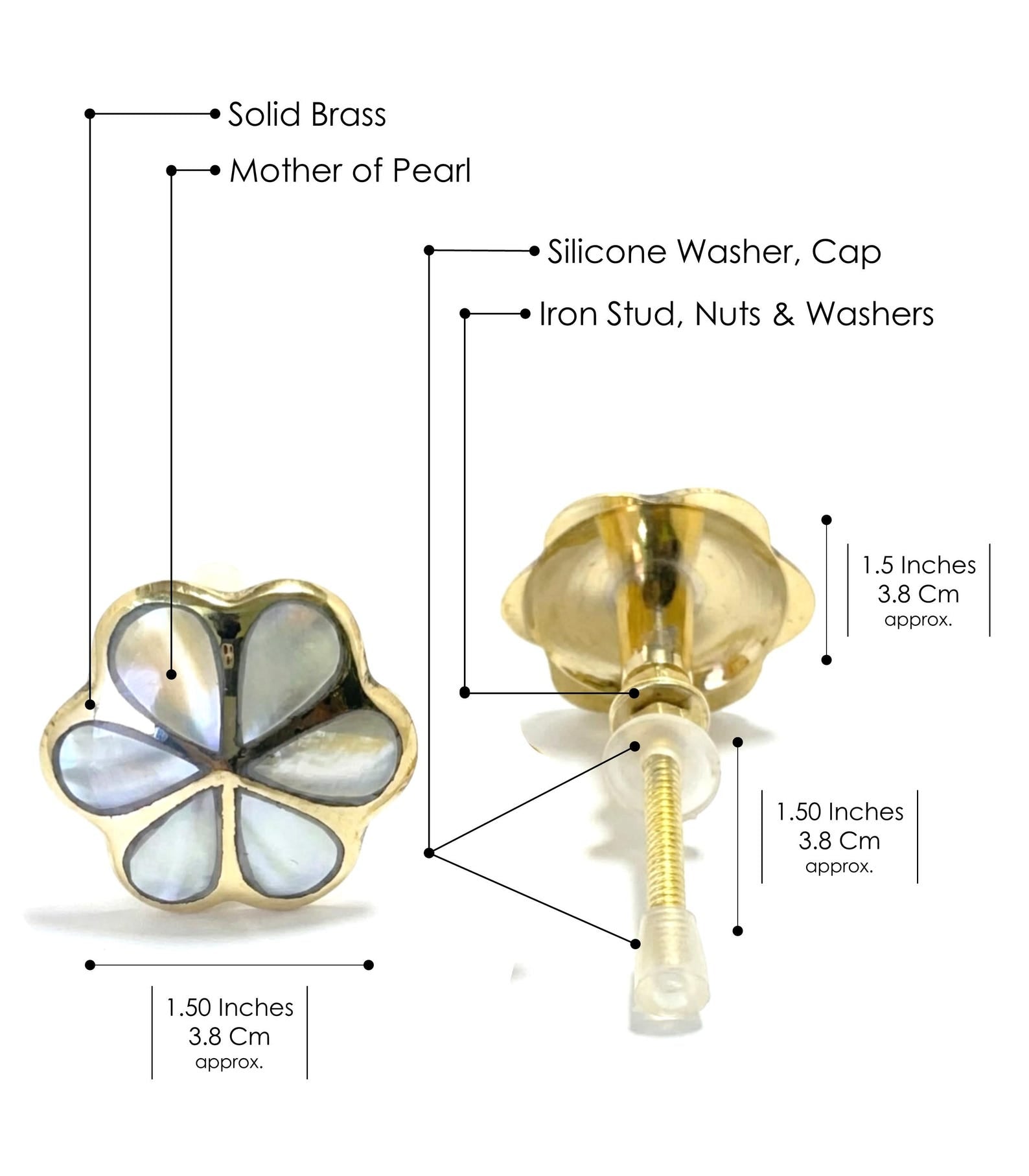 Pearl Floral Cabinet Knob