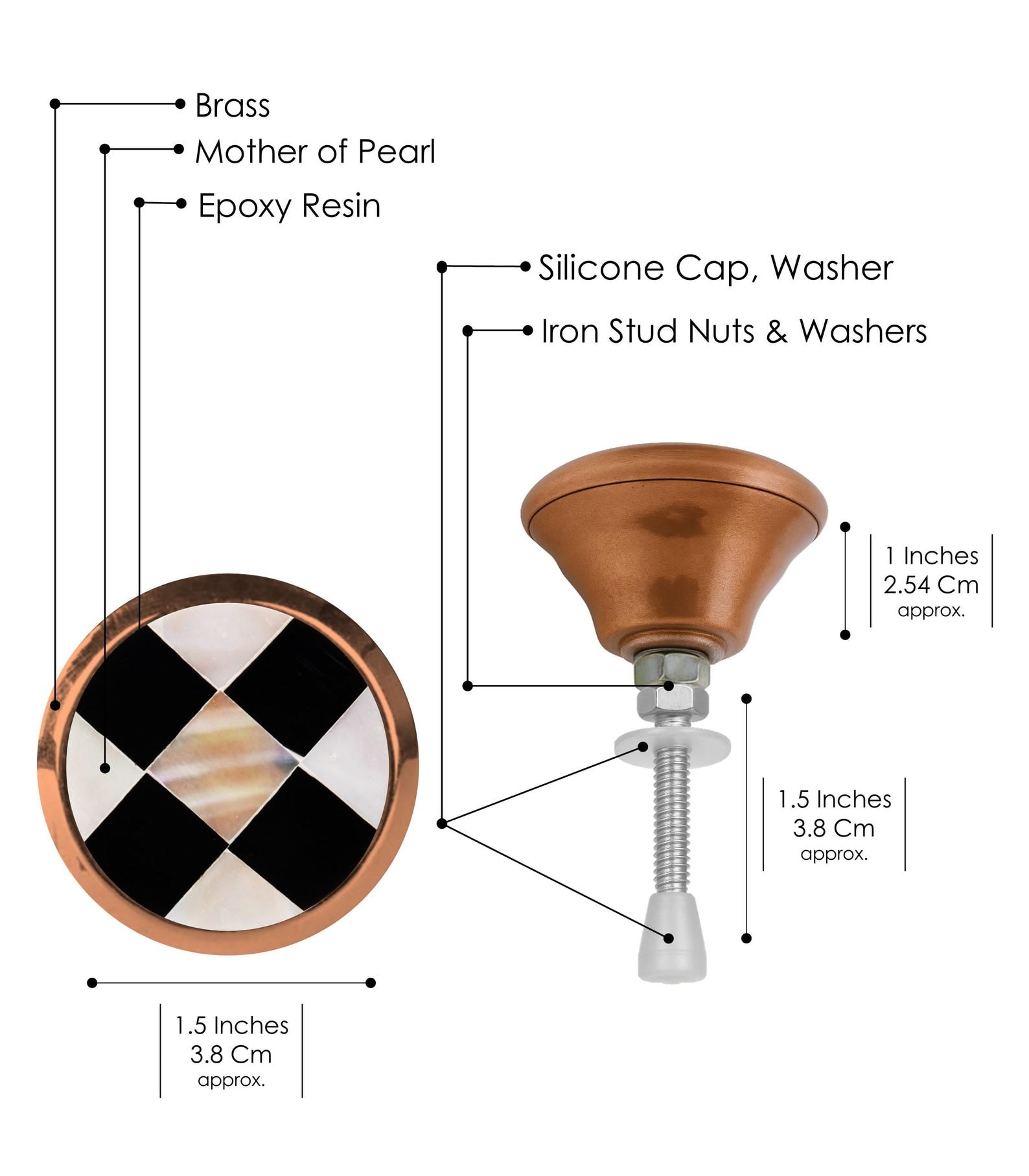 Handcrafted Mother of Pearl Cabinet Knobs
