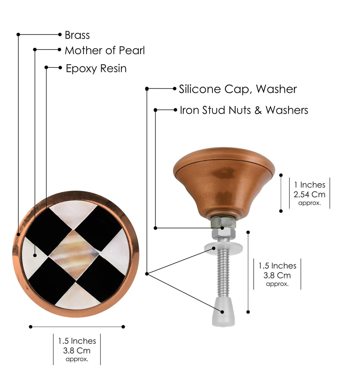 Handcrafted Mother of Pearl Cabinet Knobs