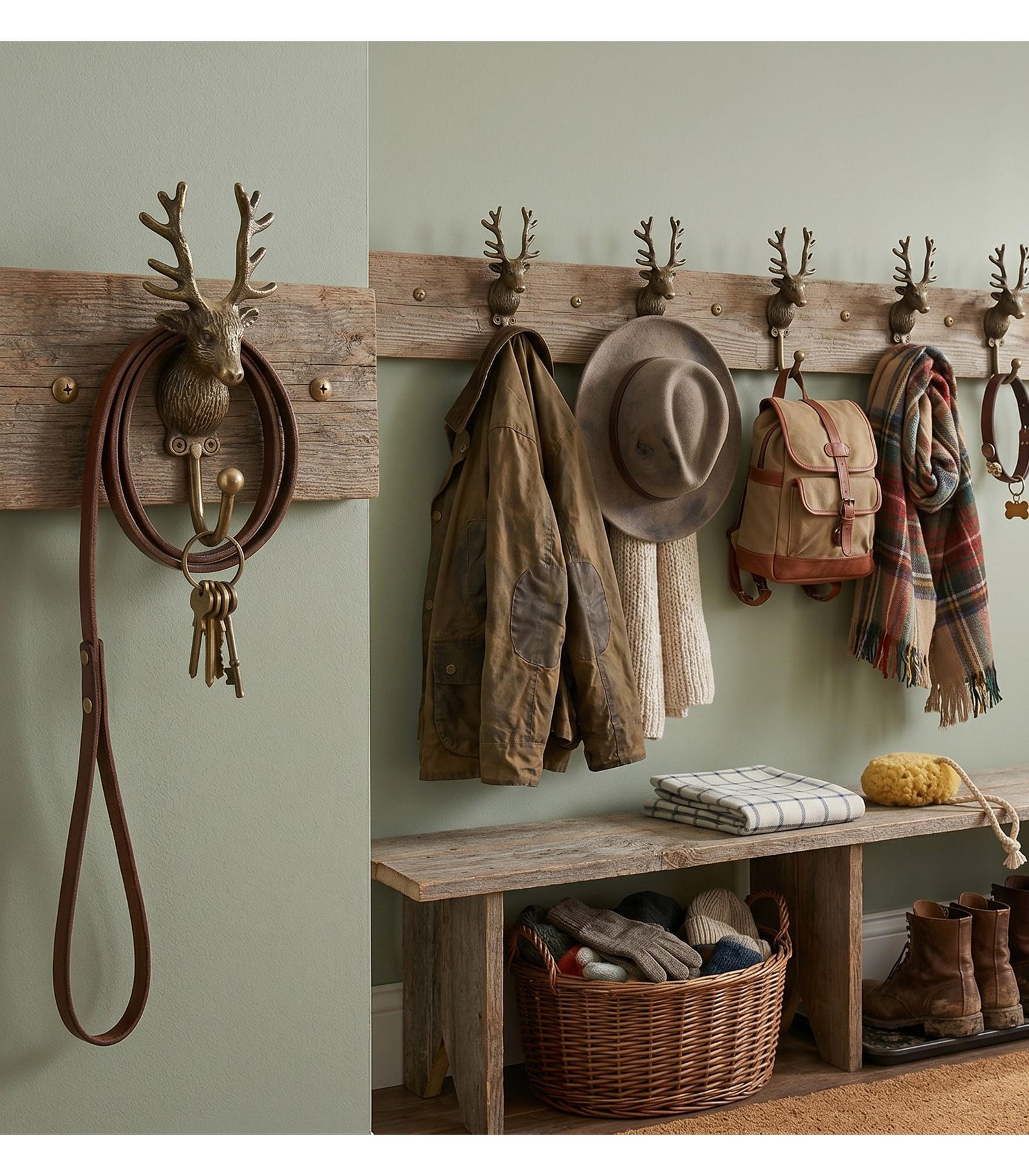 Antique Deer Wall Hooks