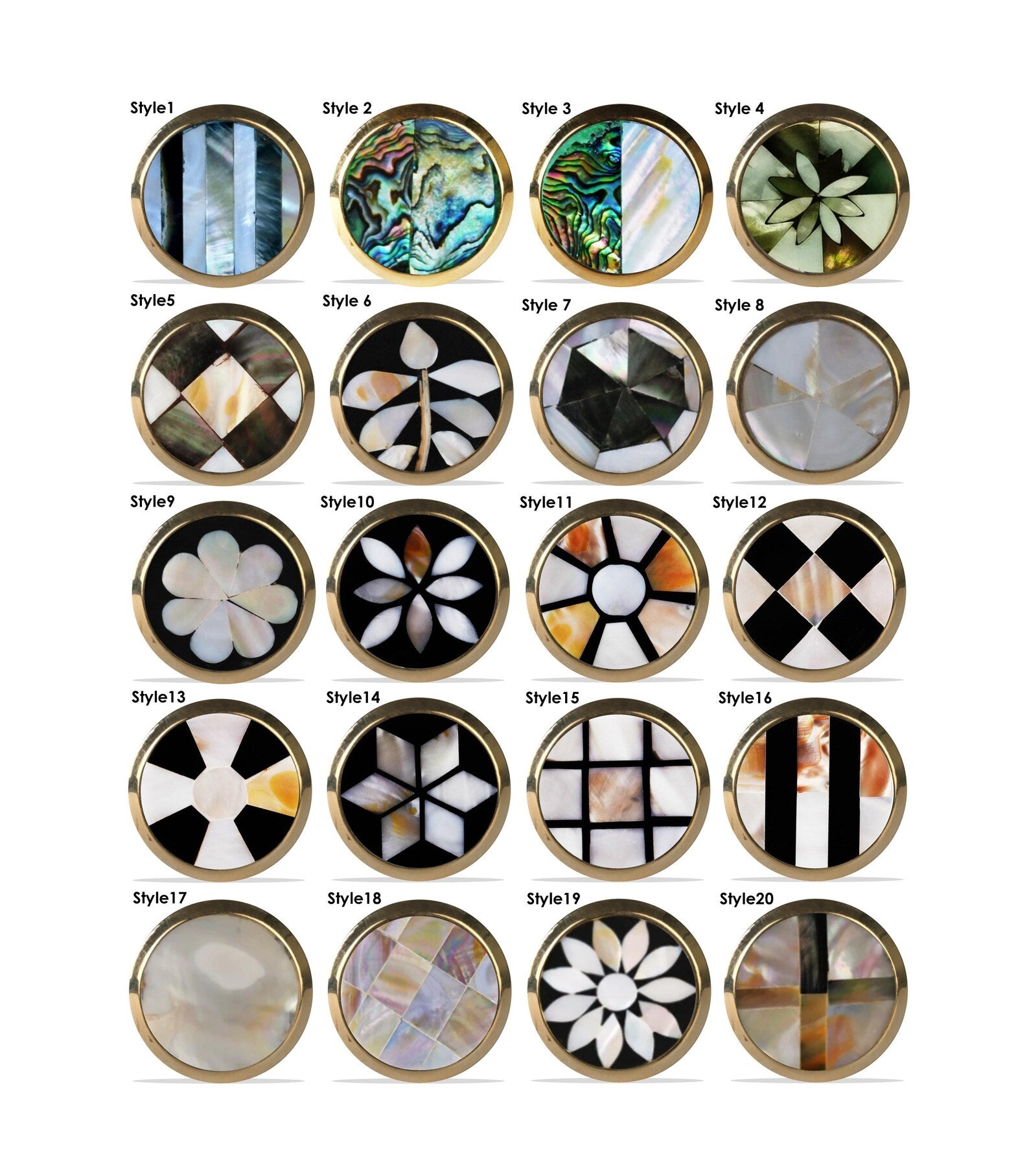Mother of Pearl & Brass Opulence Handle