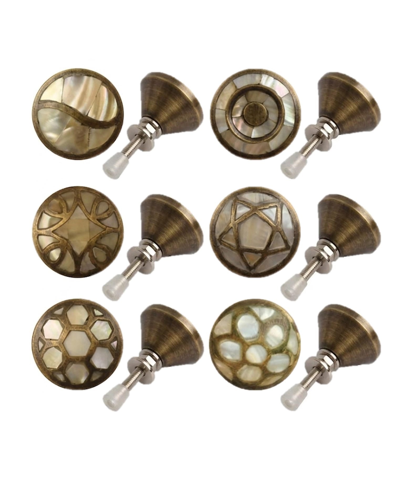 Mother of Pearl Brass Cabinet Knobs