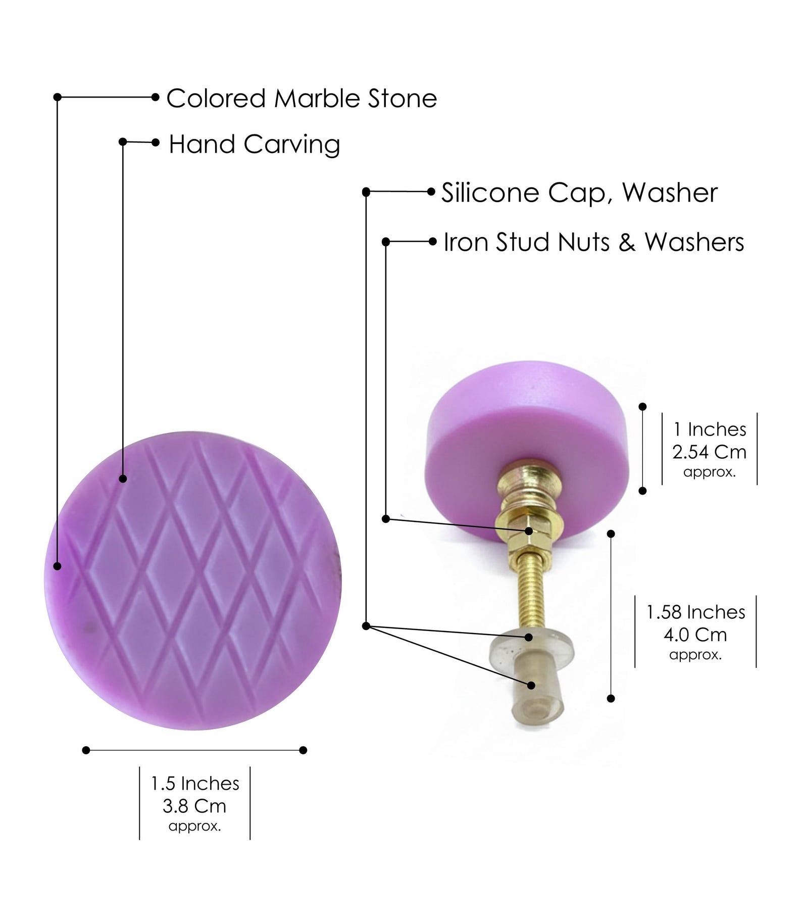 Marbled Stone Drawer Knob Handmade