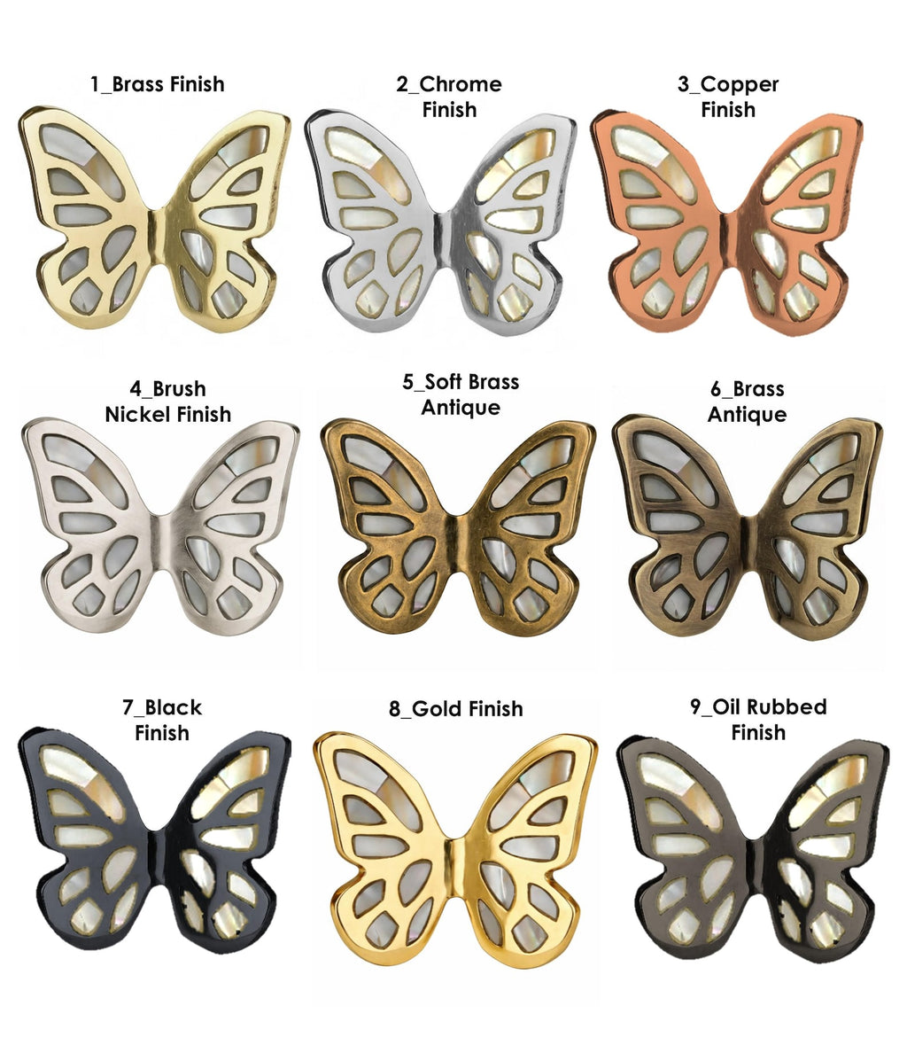 Mother of Pearl Butterfly Cabinet Knob