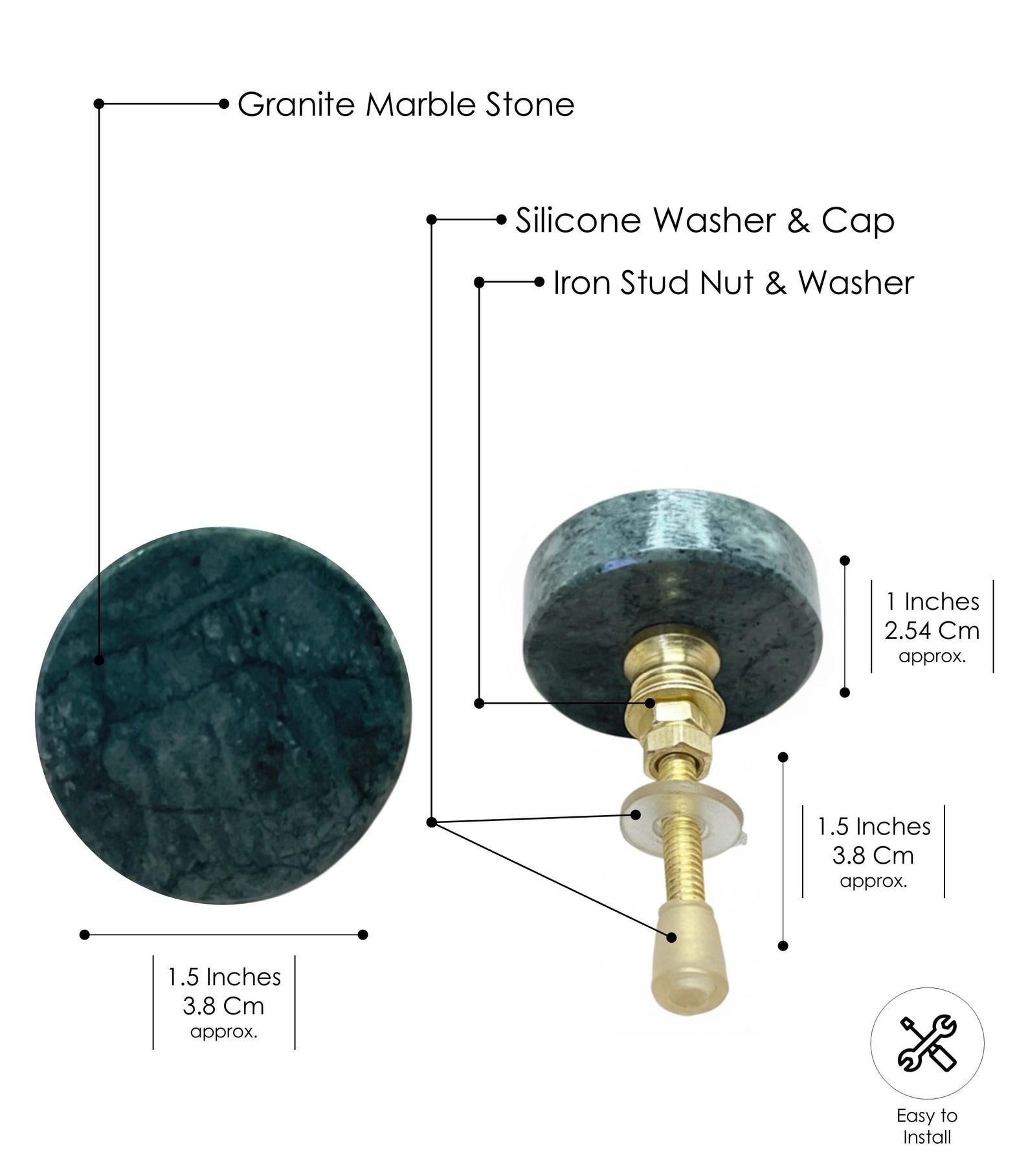 Green Marble Cabinet Knob