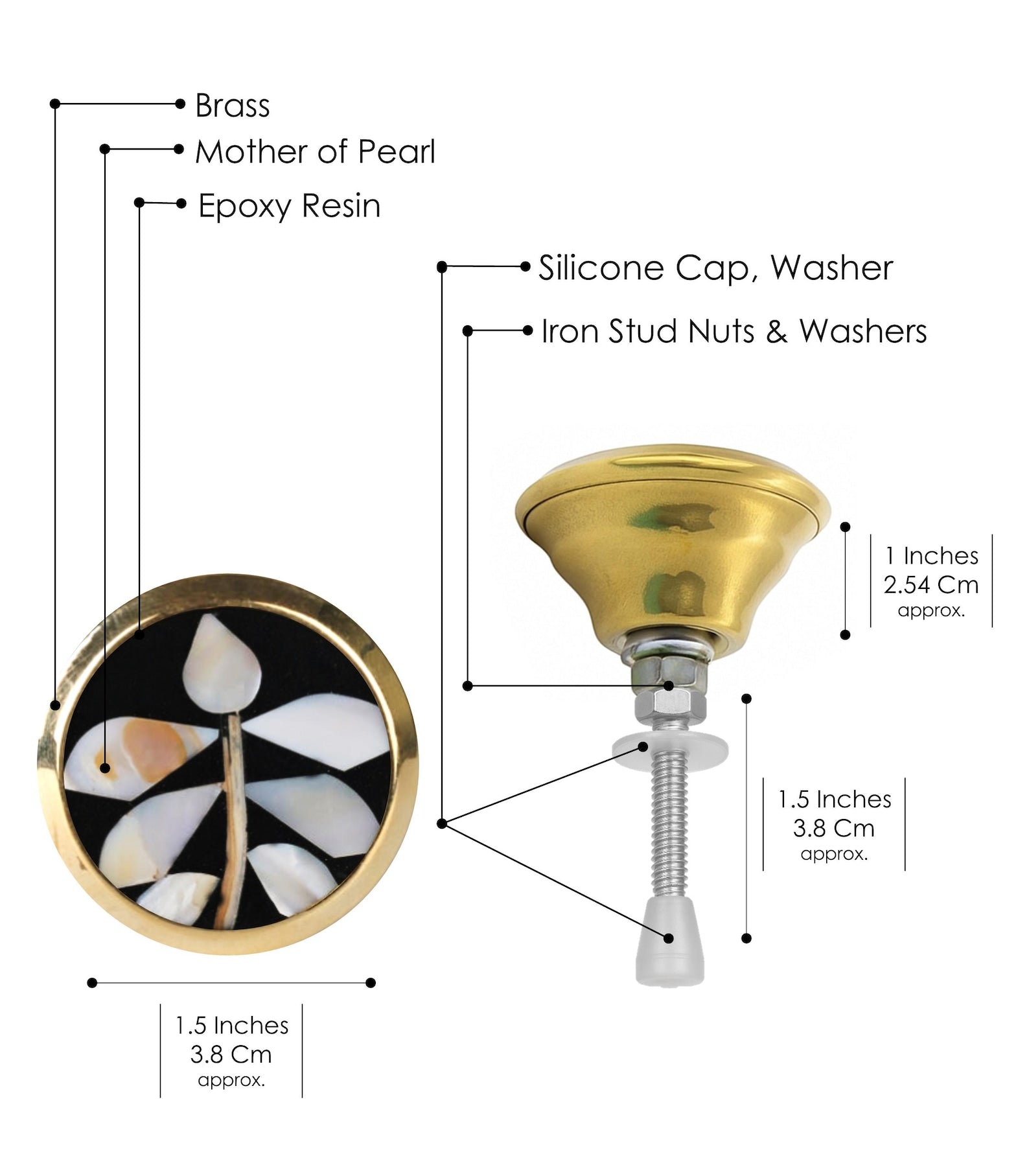 Mother of Pearl & Brass Opulence Handle
