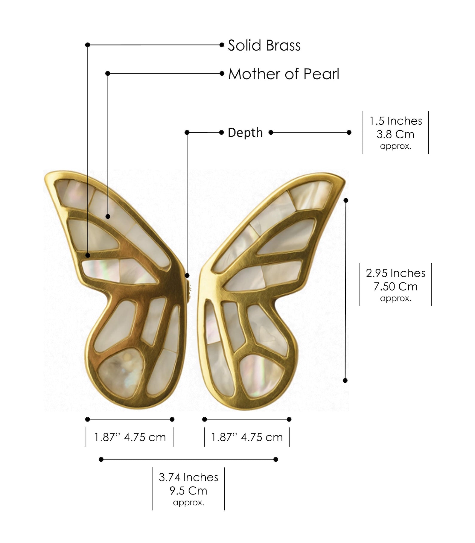 Mother of Pearl Butterfly Cabinet Knob