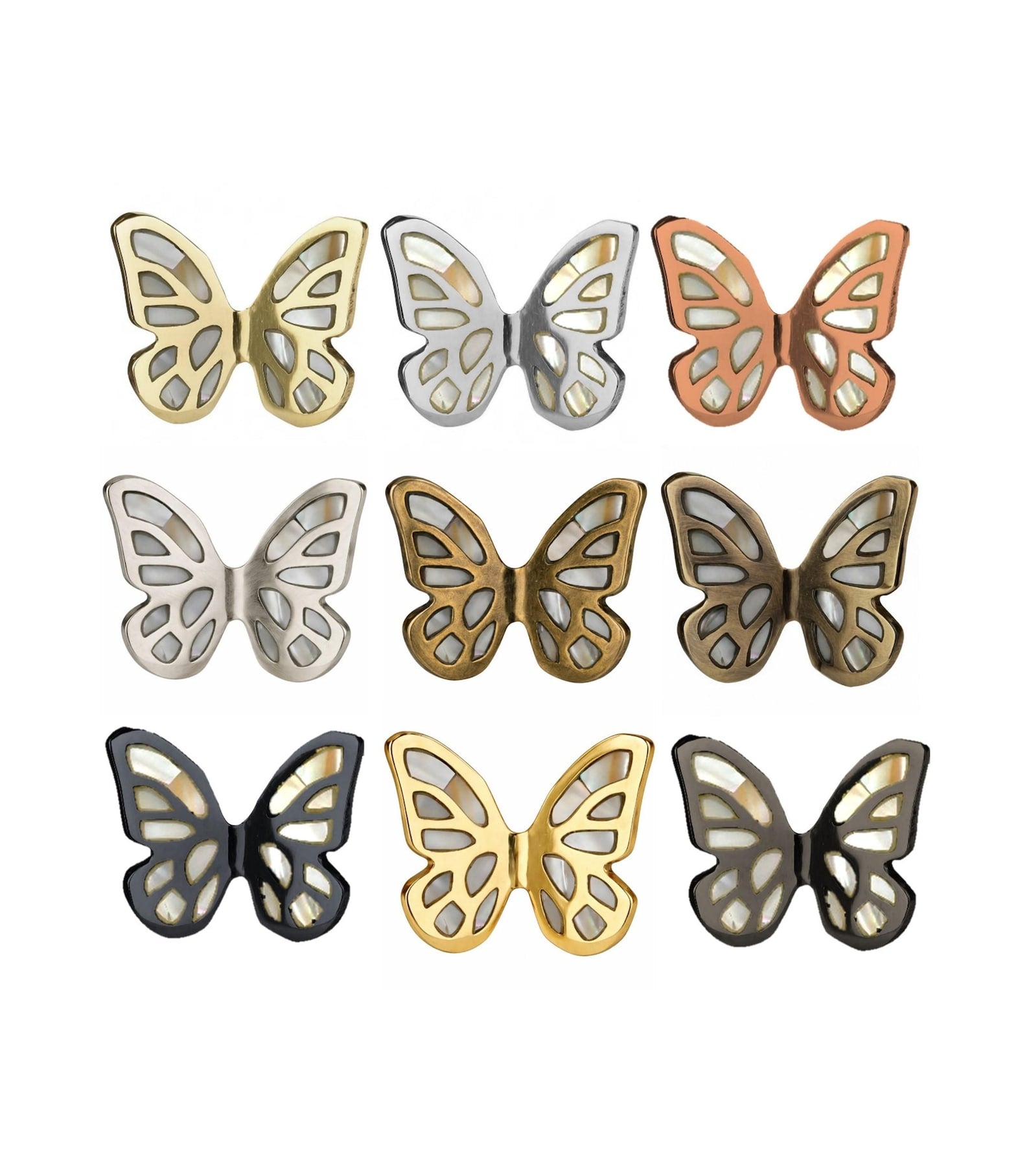 Mother of Pearl Butterfly Cabinet Knob