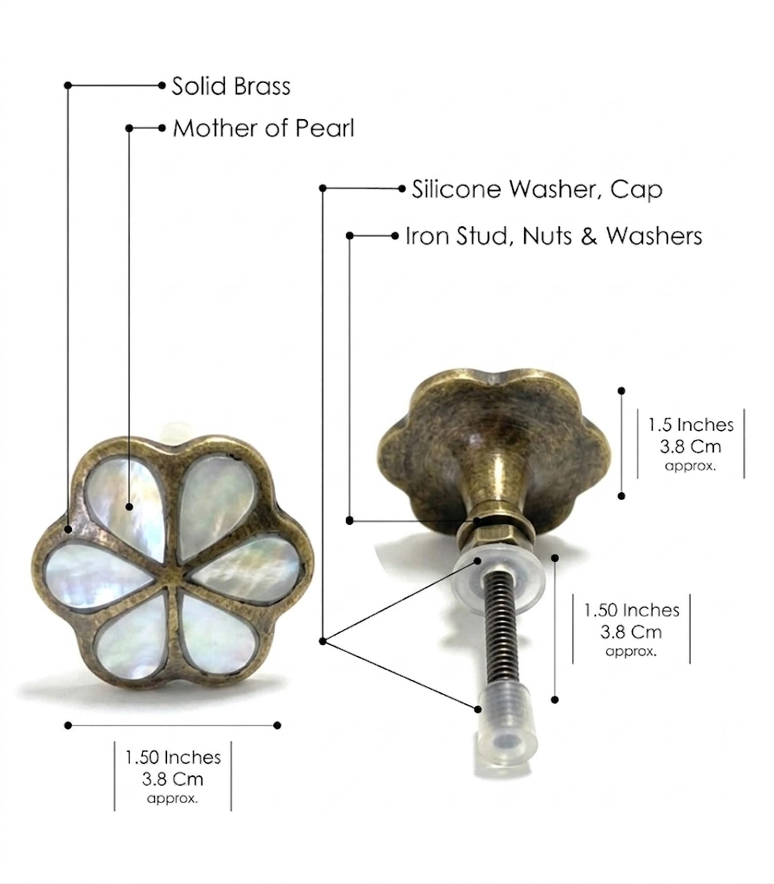 Pearl Floral Cabinet Knob