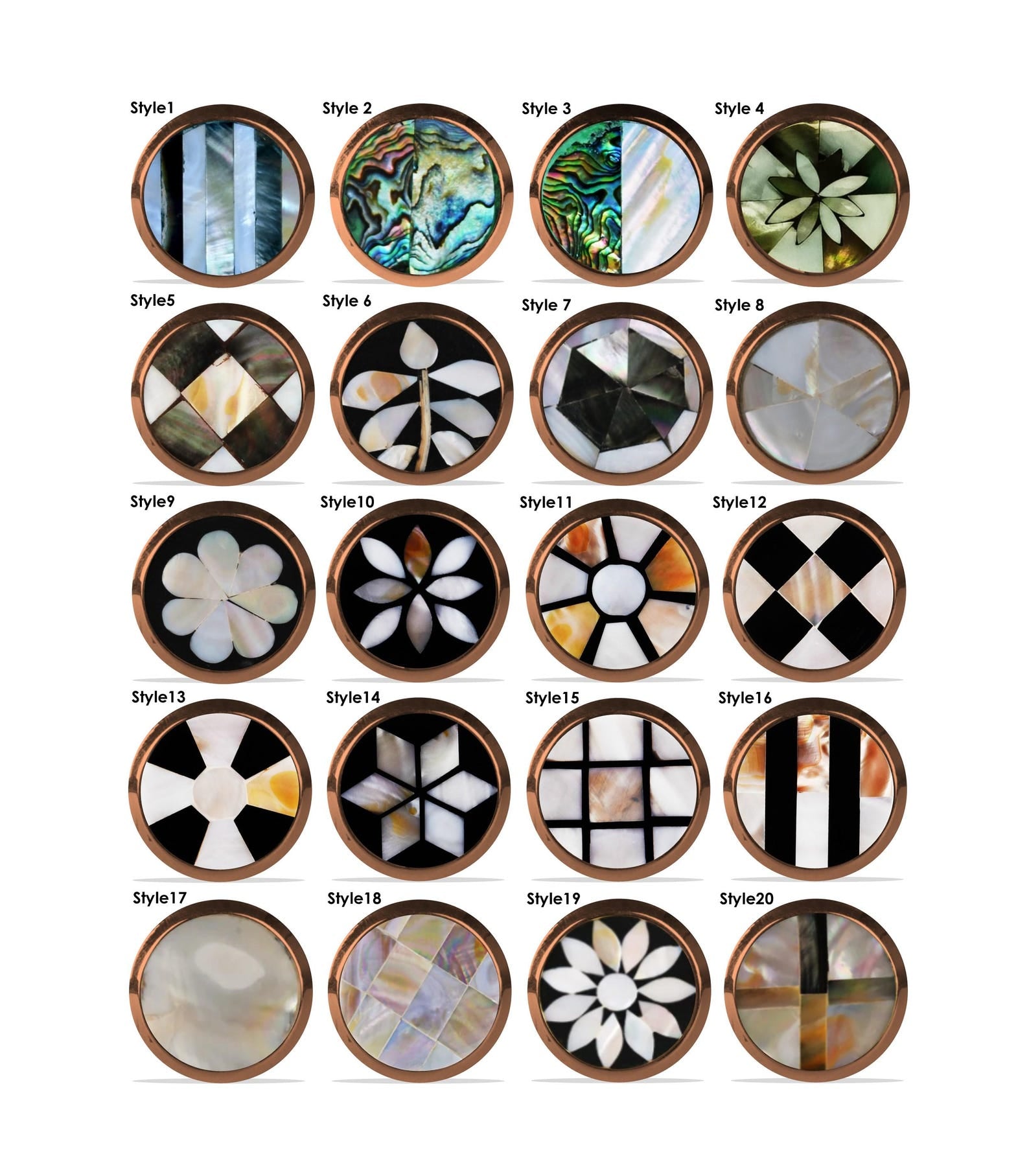 Handcrafted Mother of Pearl Cabinet Knobs
