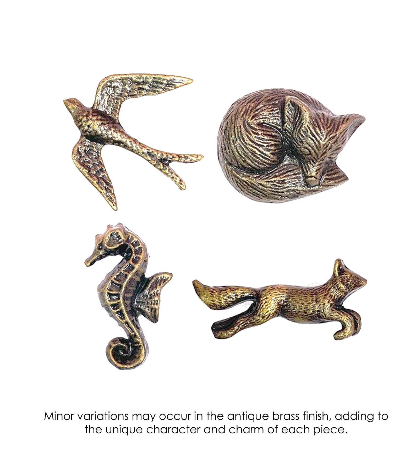Antique Brass Animal Knobs, Whimsical Drawer Pulls Cabinet Handles