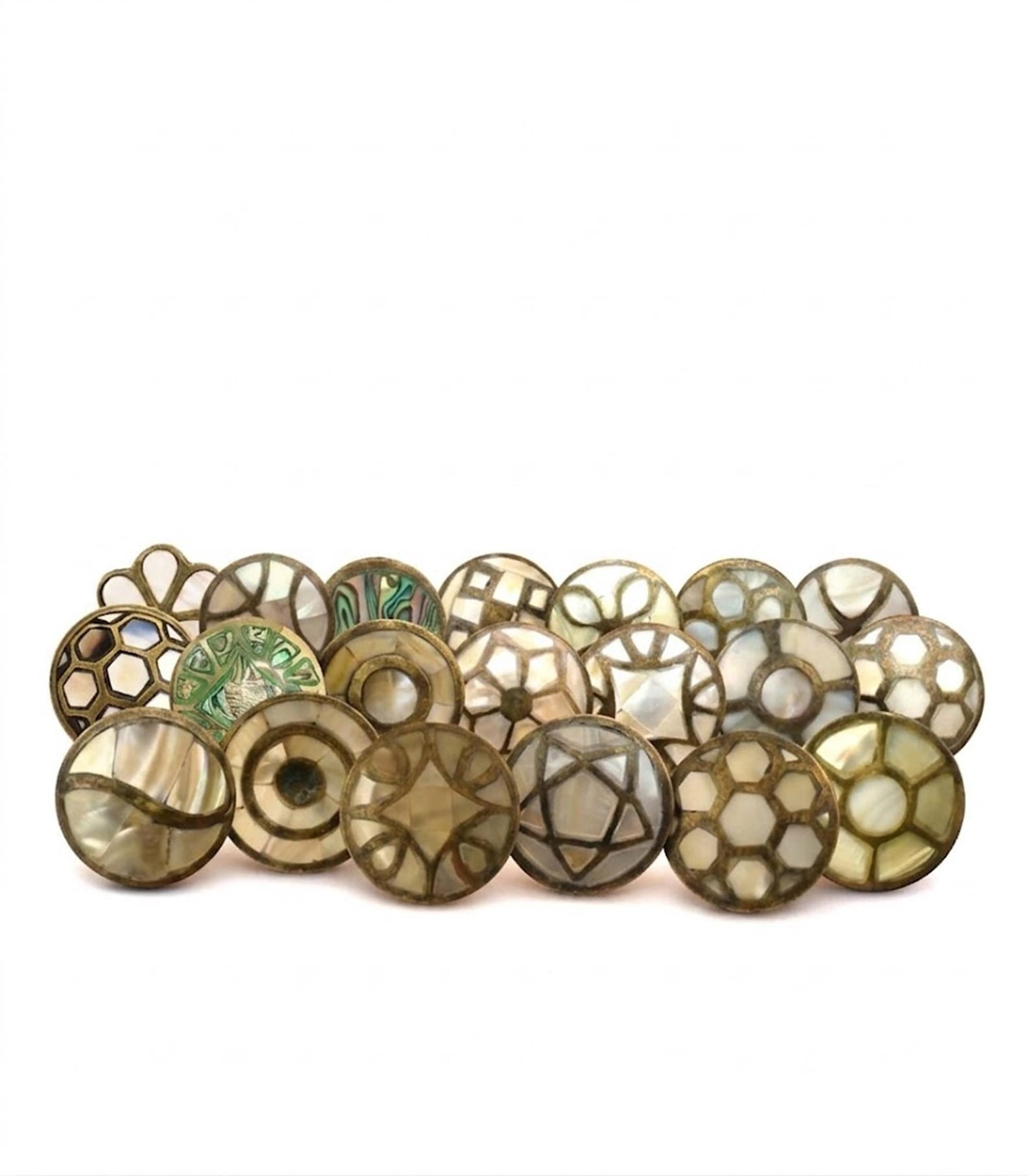 Mother of Pearl Brass Cabinet Knobs