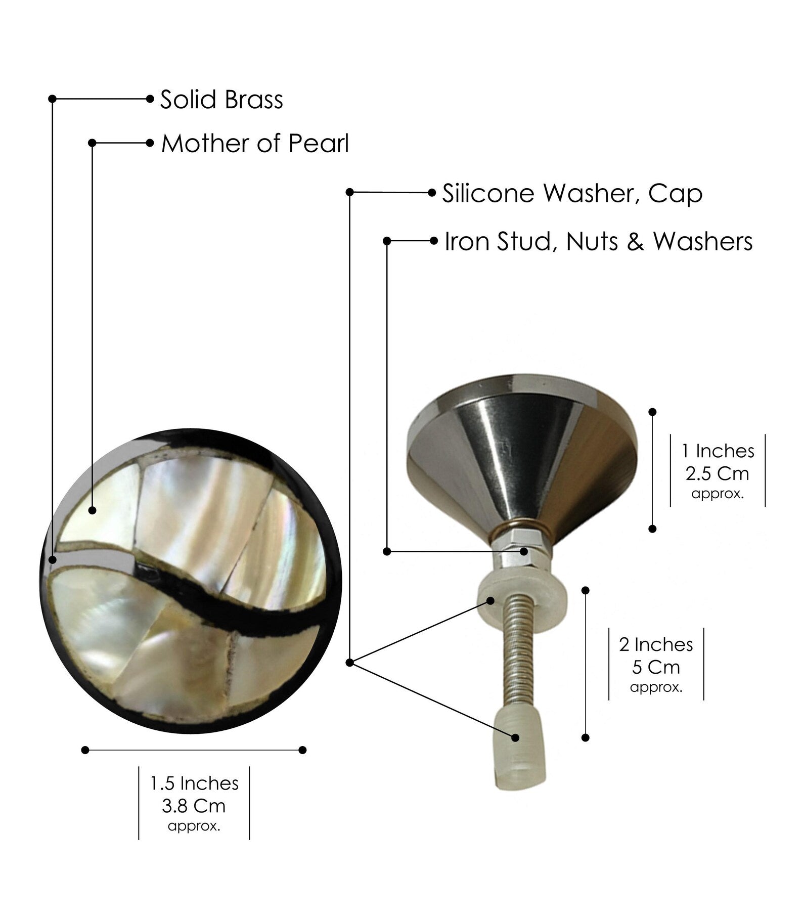 Mother of Black & Ivory Cabinet Handle